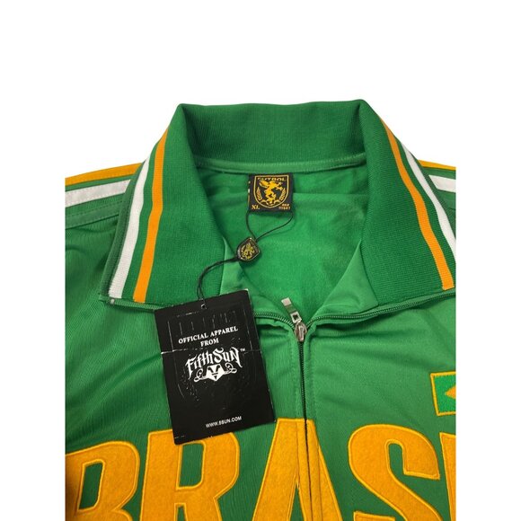 Fifth Sun Brazil mens green full zip track varsity jacket Sz XL SKU 9608 - Picture 6 of 15